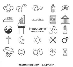 Set of philosophy and religion icons