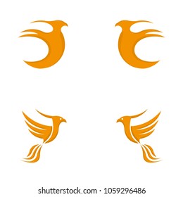 A set of phoenix bird icons