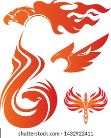 set of Phoenix emblems vector illustration