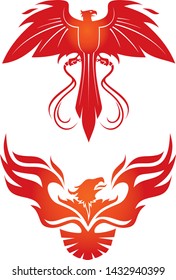 set of Phoenix emblems vector illustration