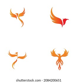 set of Phoenix logo design vector illustration