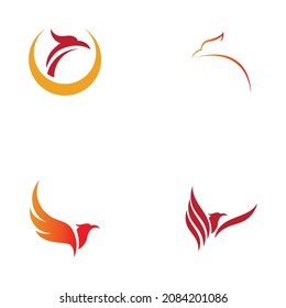 set of Phoenix logo design vector illustration