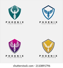 Set Phoenix logo Vector Illustration Design Template