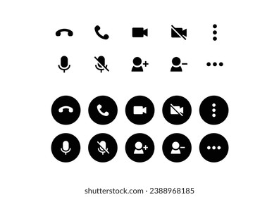 Set of Phone call icon. Set of Simple Telephone Related Vector Icons. Contains Icons such as call, video call, and more.