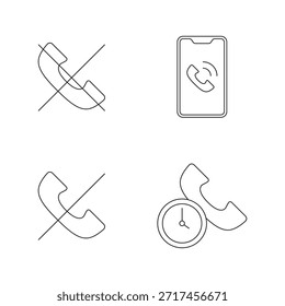Set mit dem Telefonanrufstatus und ohne Kontaktliniensymbole.