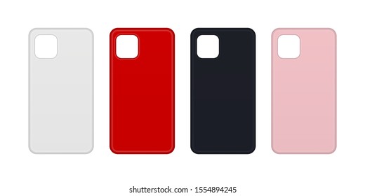 Set of phone cases. Vector mockup. EPS 10