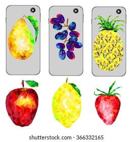 Set of phone covers with different fruit