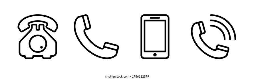 set of phone icon. phone icons symbol vector on white background