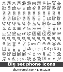 Set phone icon on white background. Vector.