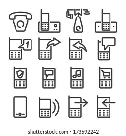 Set phone icon on white background. Vector.