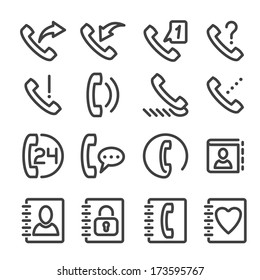 Set phone icon on white background. Vector.