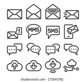 Set phone icon on white background. Vector.
