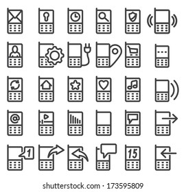 Set phone icon on white background. Vector.