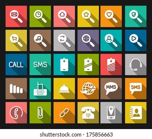 Set phone icon on white background. Vector.