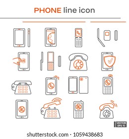 Set of phone icons.