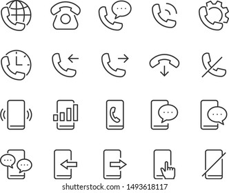 set of phone icons