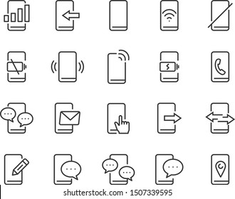 set of phone icons, communication, smartphone, telephone, call, chat