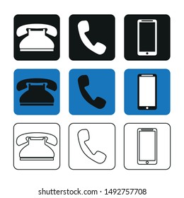 A set of phone icons. Simple vector illustration.
