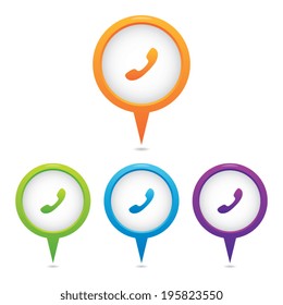 Set of Phone Marker Icons