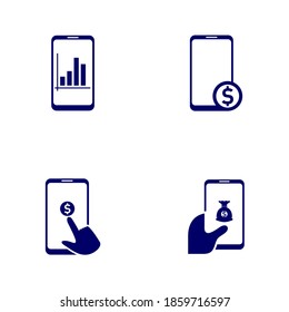 Set of Phone Money logo design vector template, Business logo design concept, Icon symbol