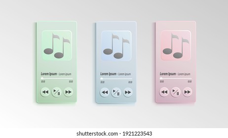 Conjunto de interfaces de reproductor mp3 del teléfono