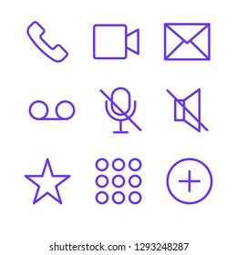 Set of Phone Related Vector Line Icons