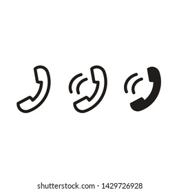 Set of phone, ringing one and non-ringing on a white background EPS Vector communication, call