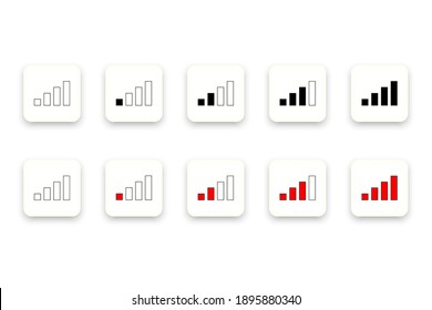 Set Of Phone Signal Icons Vector