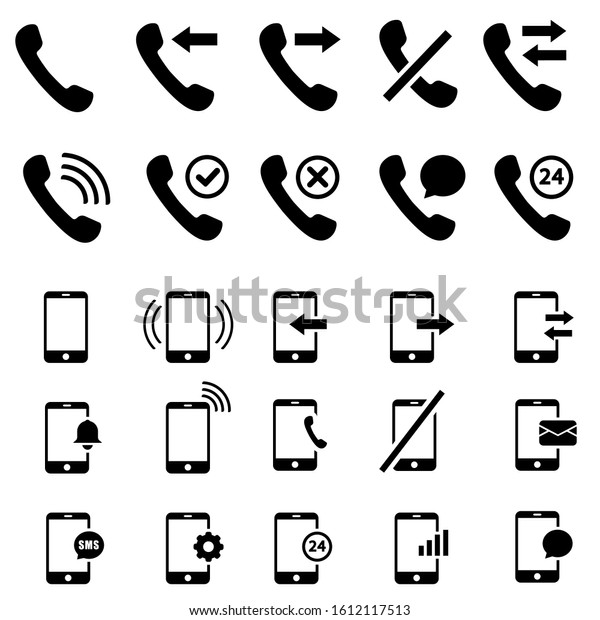 Set Phone Smartphone Icons Call Illustration Stock Vector (Royalty Free ...