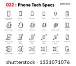 Set of Phone Specifications and Compare Smartphones Line Unified Icons. Includes waterproof IP, Diagonal, Weight, Size and other. Editable Stroke. Pixel Perfect. Editable Stroke.