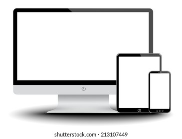 set of phone and tablet from illustrator