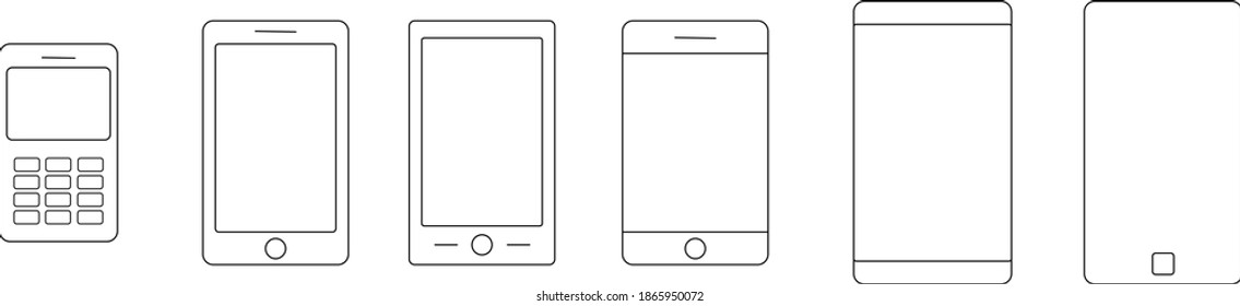 set of phones icons , Set of smart devices equipment and electronics. Electronic devices icons for web .