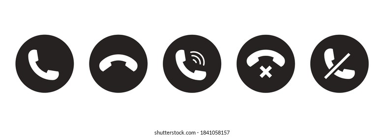 Set of Phone/Telephone/Contact Icon. Vector Design Illustration.