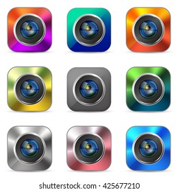 Set of photo apps icons