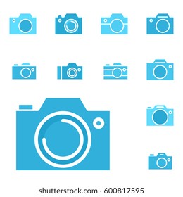 Set of Photo Camera Icon or Snapshot Sign Isolated. Digital Photography Logo Collection for Web, Design, Advertising, Printing