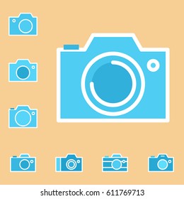 Set of Photo Camera Icon or Snapshot Sign Isolated. Digital Photography Logo Collection for Web, Design, Advertising, Printing