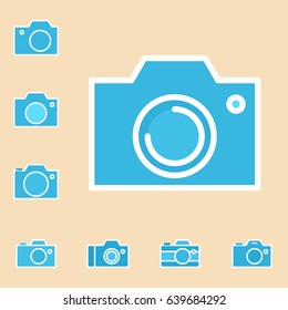 Set of Photo Camera Icon or Snapshot Sign Isolated. Digital Photography Logo Collection for Web, Design, Advertising, Printing