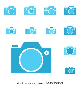 Set of Photo Camera Icon or Snapshot Sign Isolated. Digital Photography Logo Collection for Web, Design, Advertising, Printing
