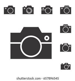 Set of Photo Camera Icon or Snapshot Sign Isolated. Digital Photography Logo Collection for Web, Design, Advertising, Printing