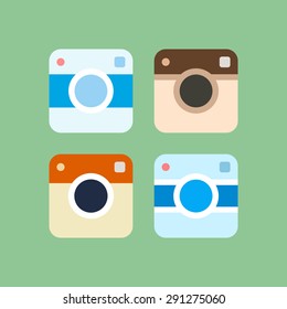 Set of photo camera icons. Vector illustration. 
