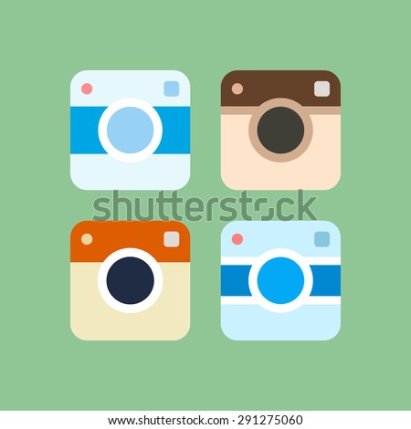Set of photo camera icons. Vector illustration. 
