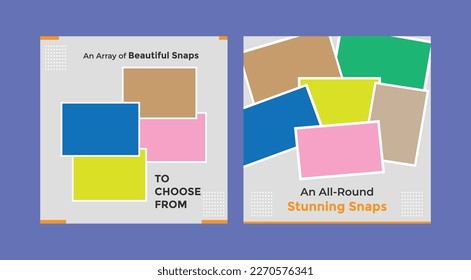Set of Photo Collage Social Media Post Design - Photo Frame, Phone Album