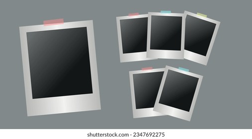 conjunto de marcos fotográficos sobre fondo gris