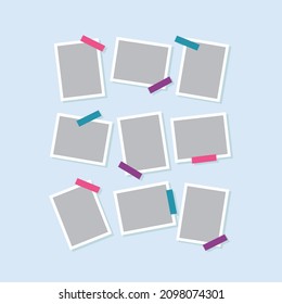 Set photo frame template. Photo frame template collection.