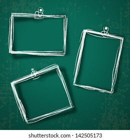 Set Of Photo Frames On Abstract Background.