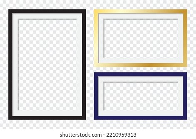 set of photo frames on the wall various sizes, vector illustration.