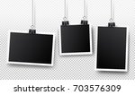Set of photo frames. Realistic detailed photo icon design template. Vector isolated on transparent background
