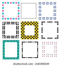  set of photo frames. Retro Photo Frame Template for photos. frames borer designs can be use as photo frames, post card, invitation card and social media ads.