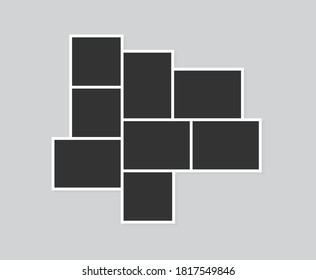 Set of photo Frames. Template for your photos isolated on gray background. Vector illustration.