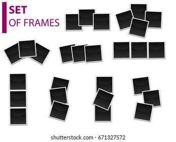 Set of photo frames, templates